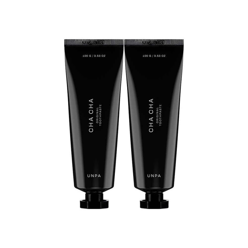 Unpa Chacha Original Toothpaste Set 100g x2 Fluoride-Free Charcoal Whitening Spearmint Flavor