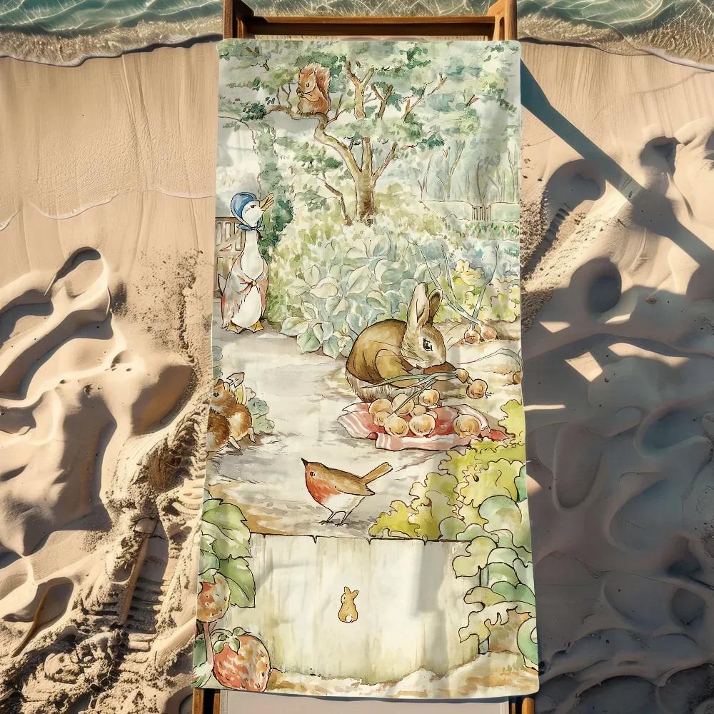 Cartoon Towel Soft Pool Gift For Travel Gym Shower Camping P-Peter-Rabbit Quick Dry Cute Sports Large Beach Towel