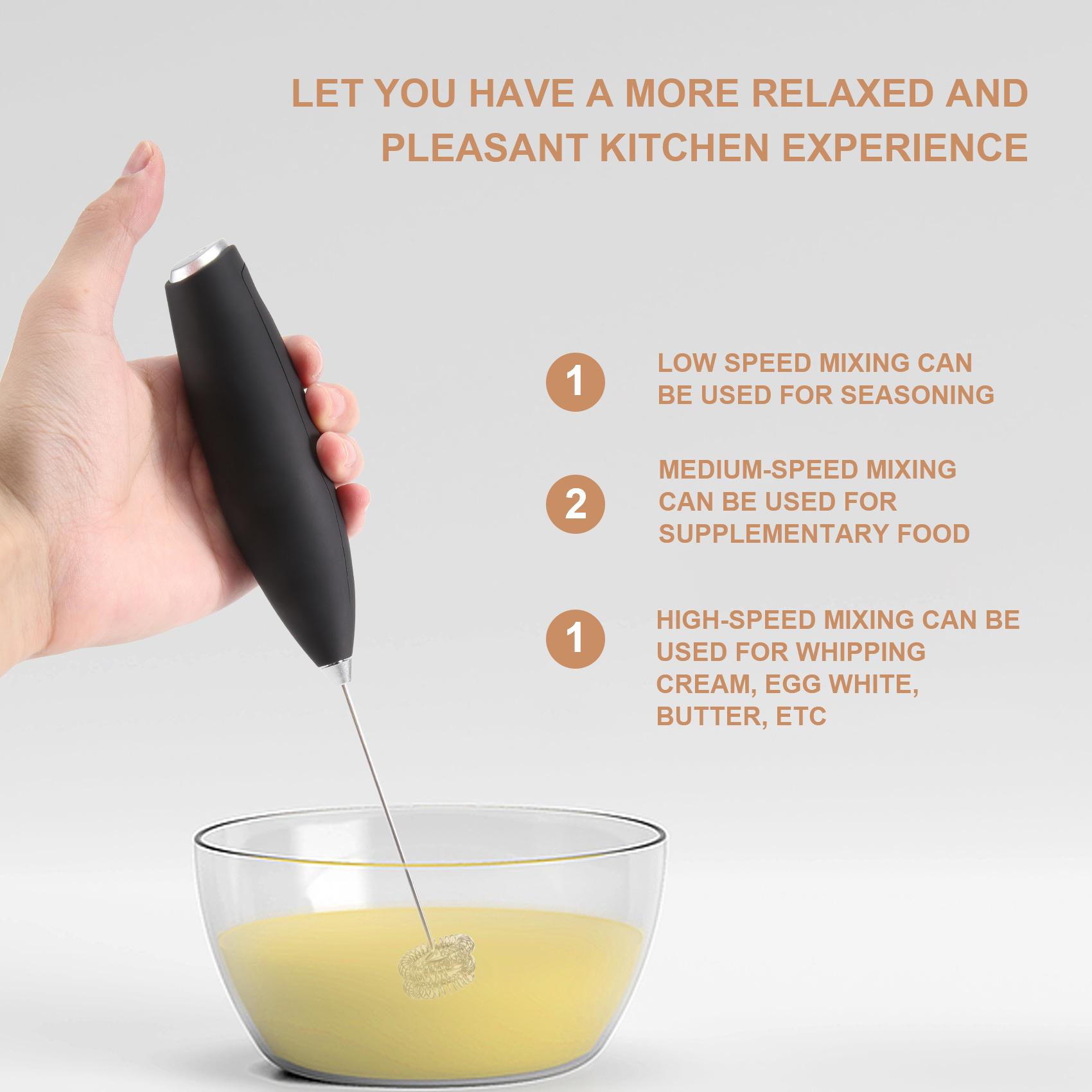 

M-Modern-Electric Milk Frother Portable Foam Maker Handheld Foamer High Speeds Drink Mixer Coffee Frothing Wand With Bracket чёрный