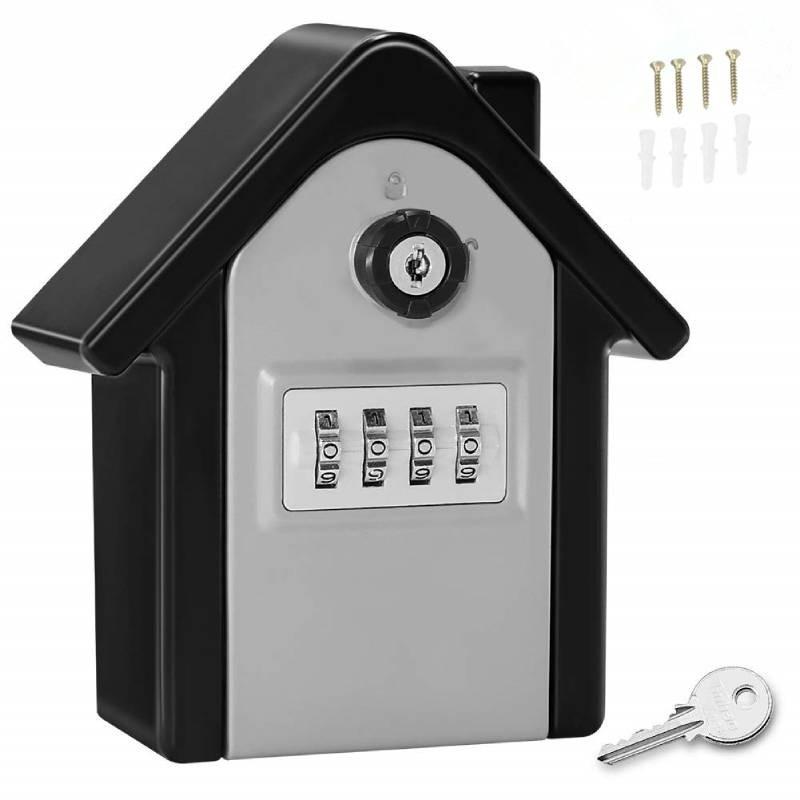 Box Key Lock Extra Safe Outdoor Large Capacity Wall Mounted 4 Combination Digit