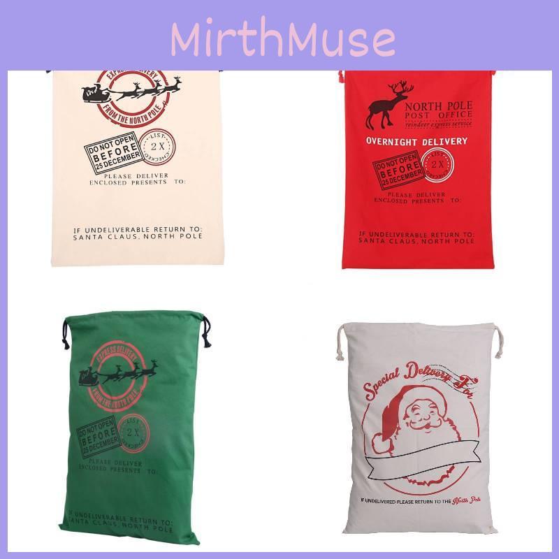 Merry Large Canvas Christmas Santa Sack Xmas Stocking Reindeer Gift Storage Bag