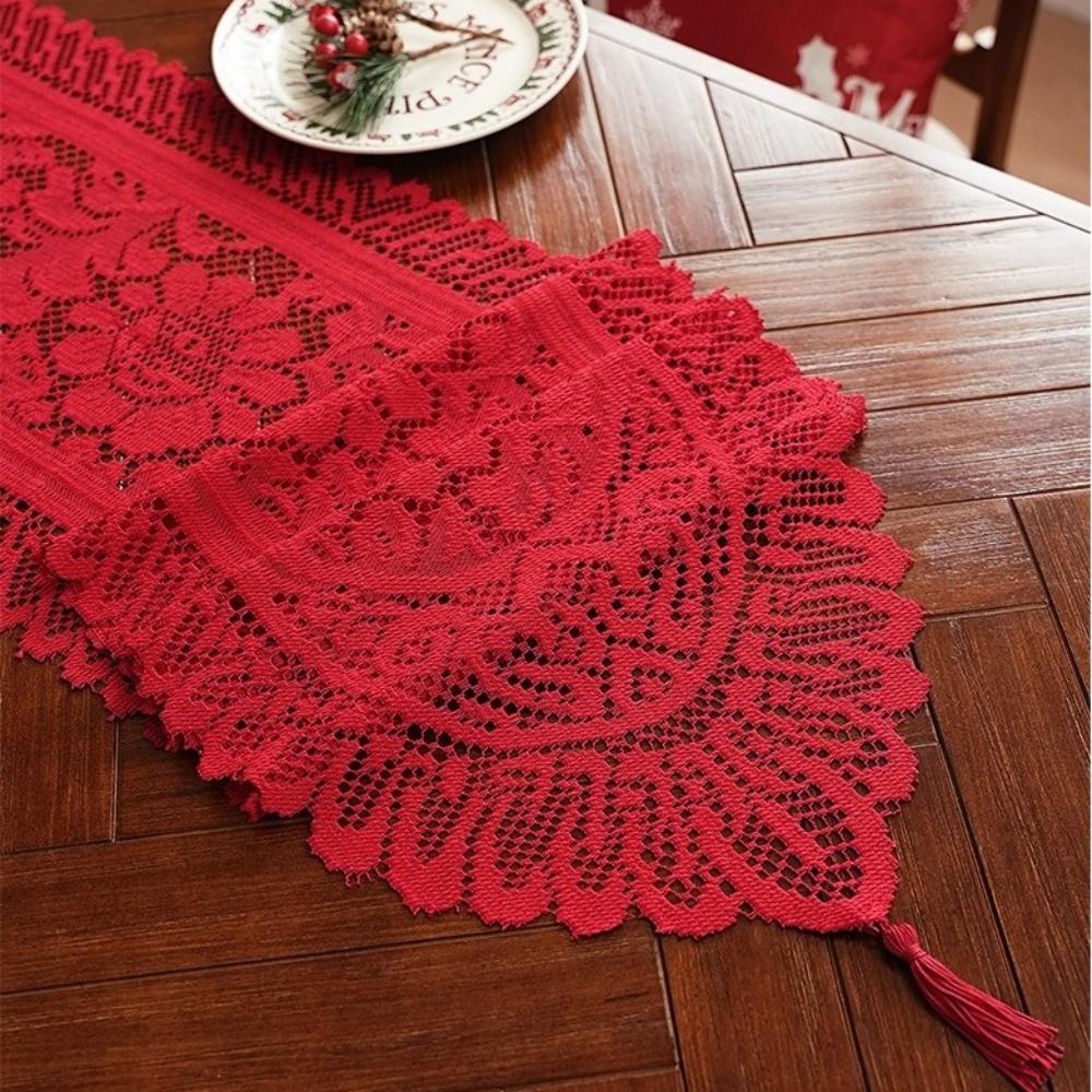 With Tassel Table Runner Lace Table Decoration Retro Dining Table Mat  Home Decoration
