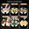 Stainless Steel Flour Mixing Bowl Without Lid Large Capacity Soup Salad Bowl Multi Purpose Gold Silver Cooking Basin