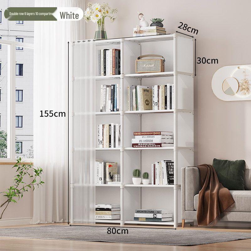 Multi-Layer Dustproof Floor Bookshelf for Home and Kids' Books, Desk-Side Book Storage Rack