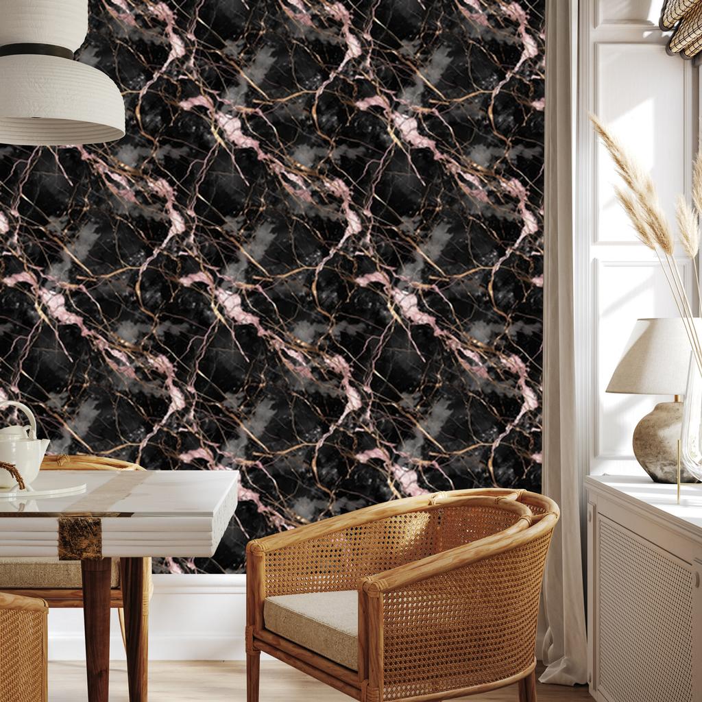 Marble Wallpaper Brown, Black and Graphite for Living Room and Bedroom 50x1000