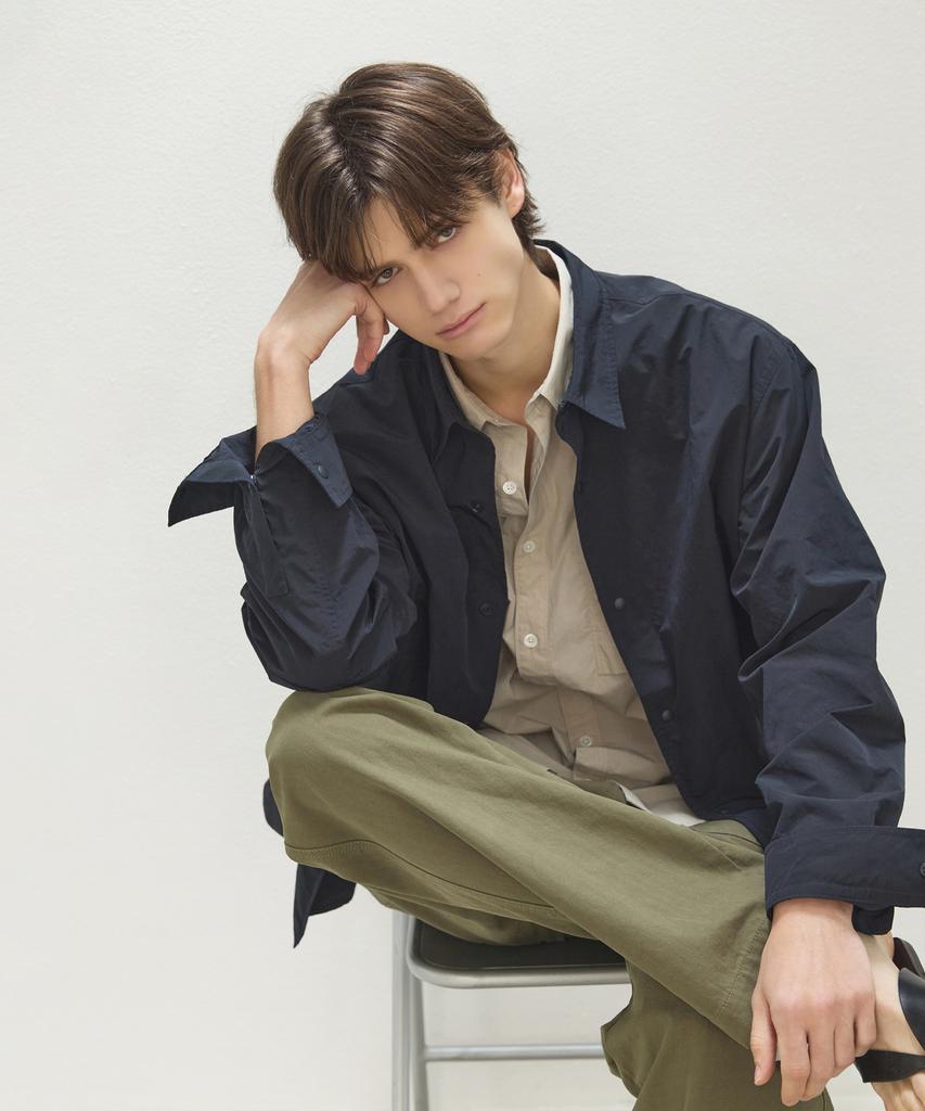 Oatmeal Cafe [Unisex] Np Washed Shirt Jacket - Navy