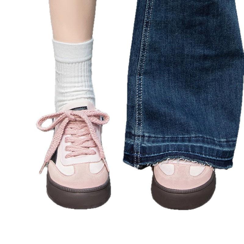 Pink Black German Training Shoes Women's 2025 Spring New Thick-soled Versatile White Shoes Casual Sports Shoes American Board Shoes