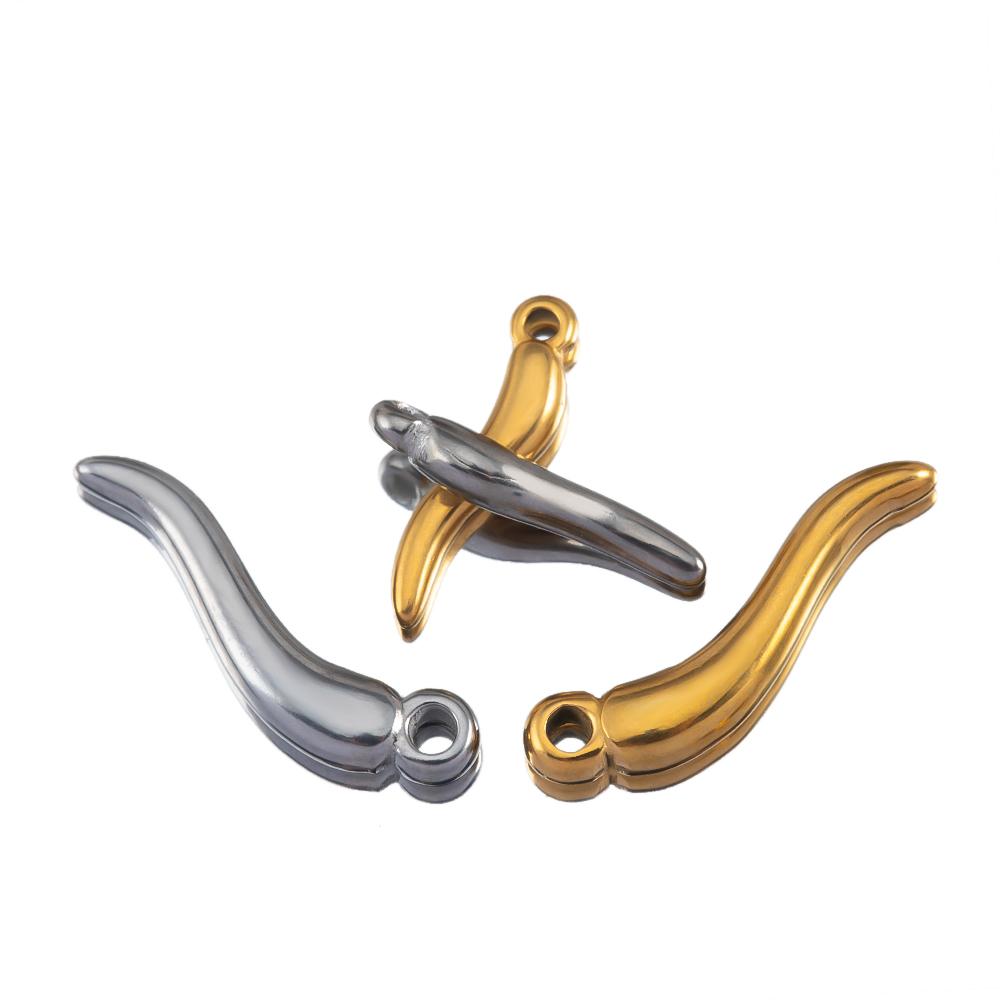 5pcs Stainless Steel Pepper Charms Simulated Vegetables Earrings Pendant for Necklaces DIY Jewelry Making Supplies 15mm 20mm