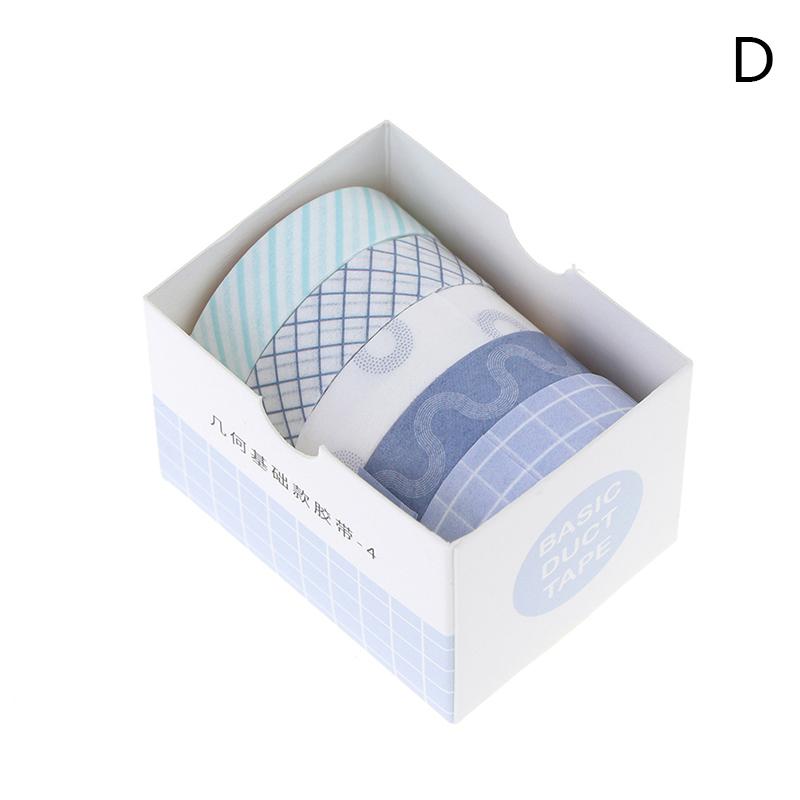 Zestaw 5 rolek/pudełko taśmy w jednolitym kolorze Taśma maskująca Taśma klejąca do scrapbookingu