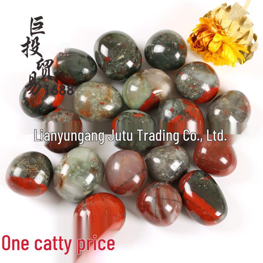 Large African Bloodstone Tumbled Stone Gravel Incense Burner Ornament Diffuser