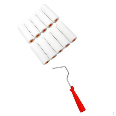 10 Pièces Rouleaux Éponges en Mousse pour Peinture Décorateurs Pinceau Uniformément & Lisse Outils pour la Maison avec 1 Pièce