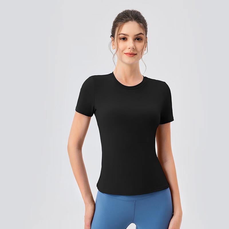 Women's Quick-Dry Yoga & Fitness Short-Sleeve T-Shirt with Padded Bra