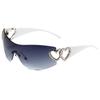 Sunscreen Sunglasses for Women High-end All-in-one Hollow-out Frameless Heart-shaped Glasses UV400 Material