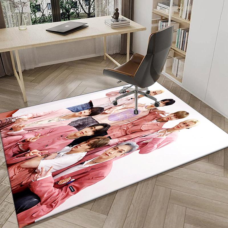 K-pop Group Poses Carpet, Chair Rug,Rug for Office Bedroom living rooms, Doormat decor Fan Gift Christmas Gift