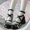 2025 Spring New Round Head Platform Cherry Red Mary Jane Small Leather Shoes Lolita Bow Princess Style Shoes