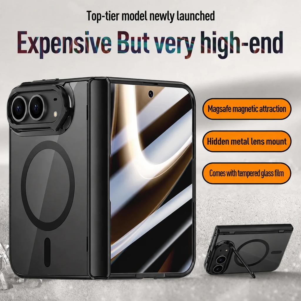 Full Coverage Glass Film Folding Cover for Iphone DUO Protection Cell Phone Case