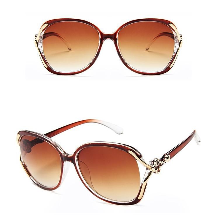 Sunglasses, Four-Leaf Clover Premium Sense Big Frame Ins Model Tide Shade