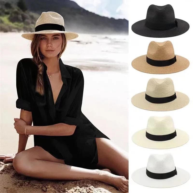 New Men's and Women's Bob Ricard Bucket Sun Hat Ribbon Straw Hat Summer Panama Outdoor Party Picnic Sunshade Basin Cap Sale