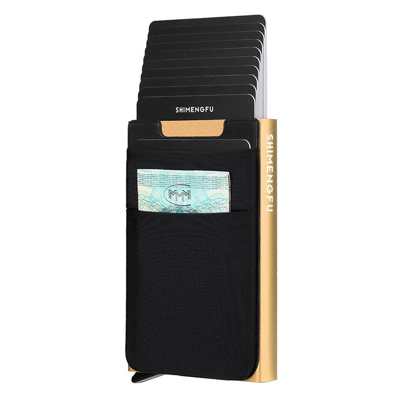 Portcard Metalic Ultra-Subțire Anti-Furt - Design Minimalist Pop-Up pentru Bărbați și Femei, Capacitate Mare, Anti-Magnetic, Trendy