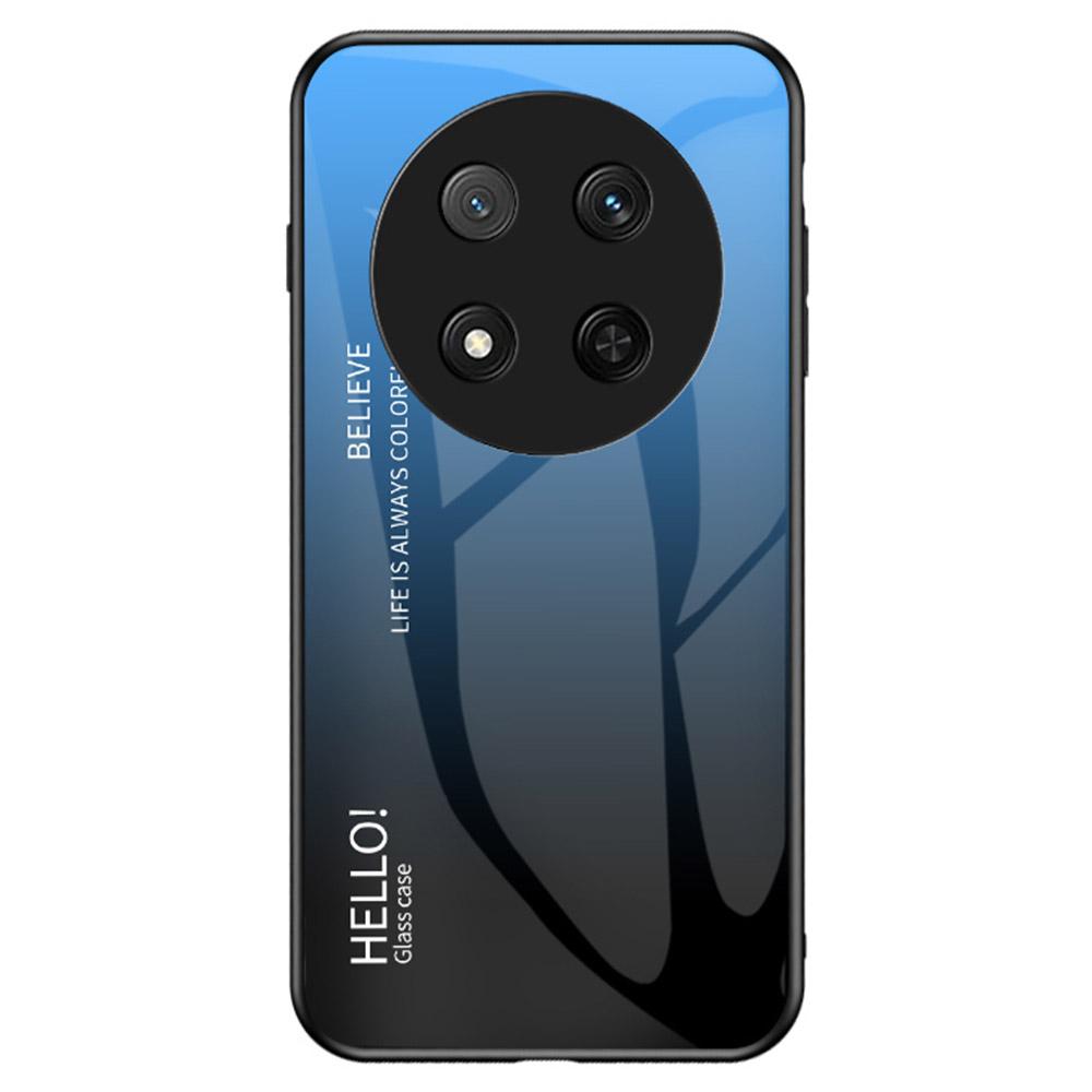 

Чехол для Honor X9c 5G Защита от царапин Закаленное стекло+ПК+ТПУ Чехол для телефона Gradient Blue Black