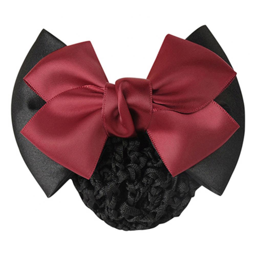 Hair Bun Cover Hairnet Lady Pro Bow Hair Clip Cover Bowknot Bun Snood Hairnet Bun Hair Net Ballet Dance Skating Crochet Hairnet