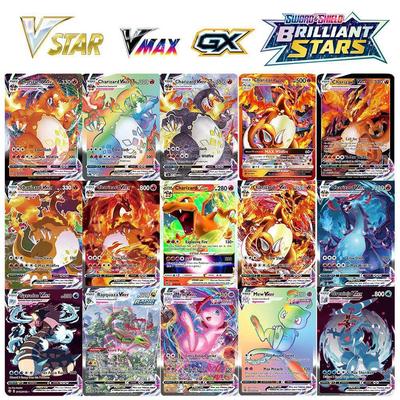 100Pcs Pokemon Cards Shining VSTAR GX EX VMAX MEGA TAG TEAM Energy Trainer Charizard Pikachu Collection Battle Card S14