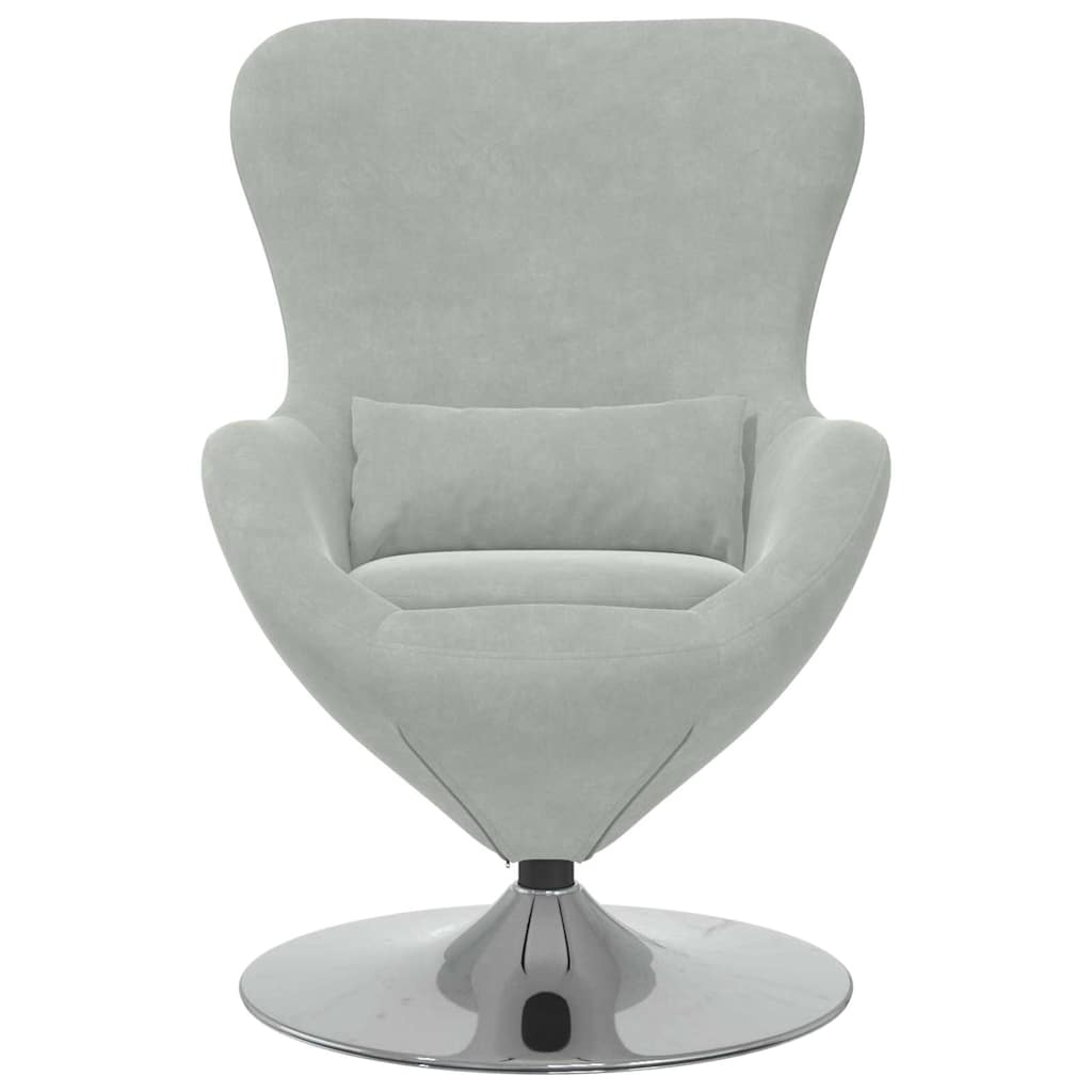Egg Chair Light Grey Velvet