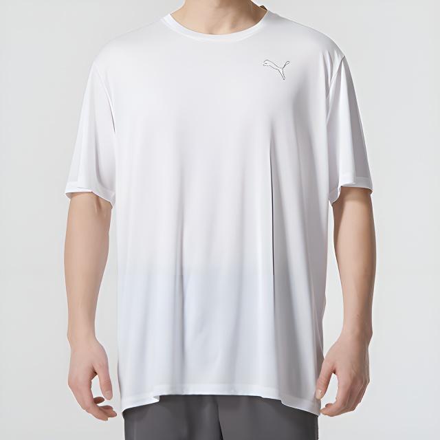 Puma T Shirts Men's White Crew Neck Moderate 587212-02