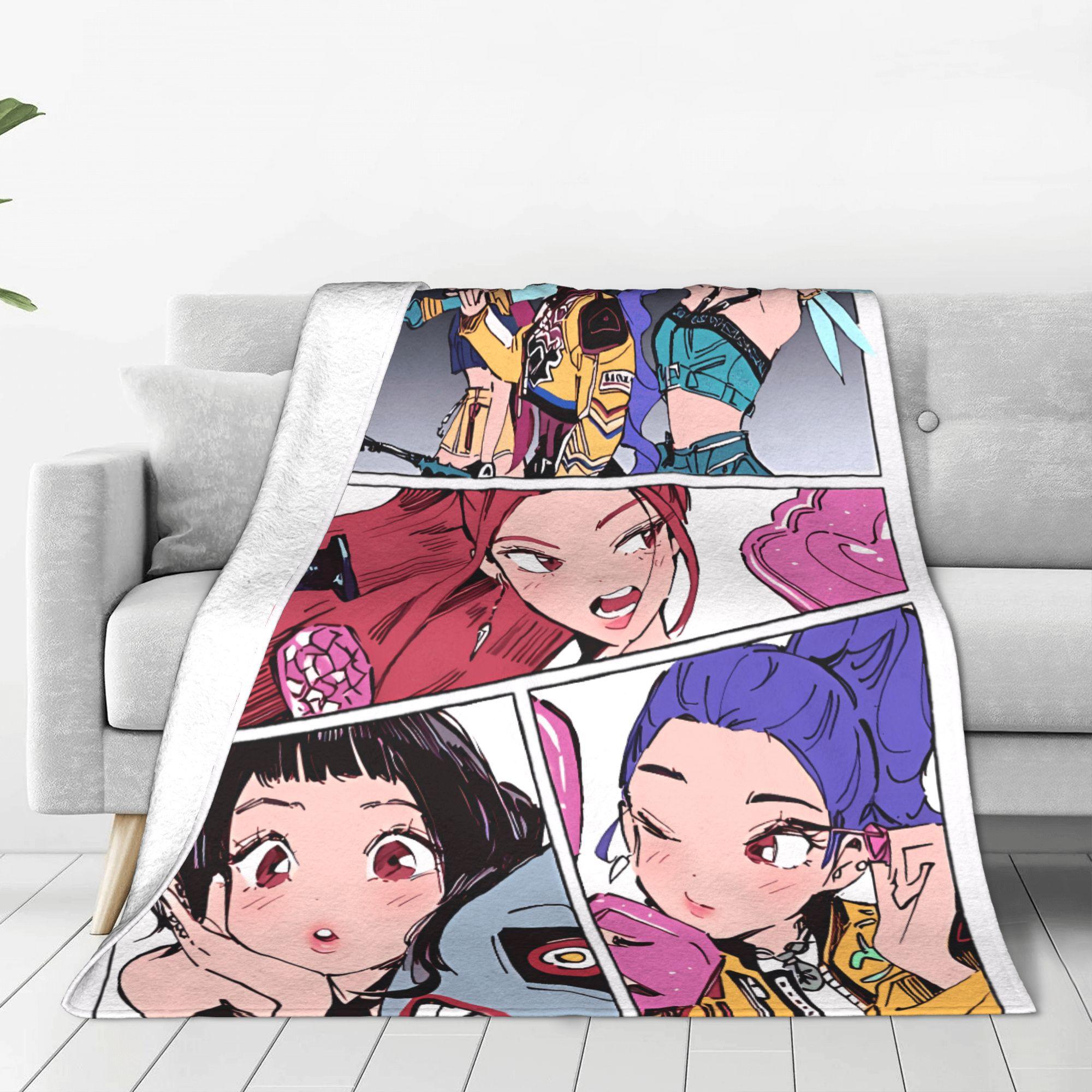 

Kpop Мисливці на Демонів Фланелева Ковдра Зимова Супер Тепла Плед для Хлопчика Дівчинки Диван Крісло Смішне Покривало Покривало для Дивана Ліжка 102x127xm