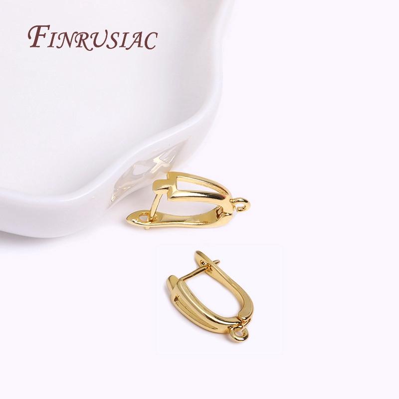 

18K Real Gold Plated Brass Metal Popular DIY Earring Hook Clasps Handmade Earrings Making Accessories Findings Wholesale 1 pair
