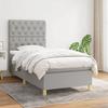 Exclusive House - Slatted Bed Base with Mattress Light Grey 80x200 Cm Fabric