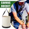 Heavy-duty canvas tool bucket with plastic base, 12 inches x 15 inches, portable storage box for mechanics/carpenters (2-pack)