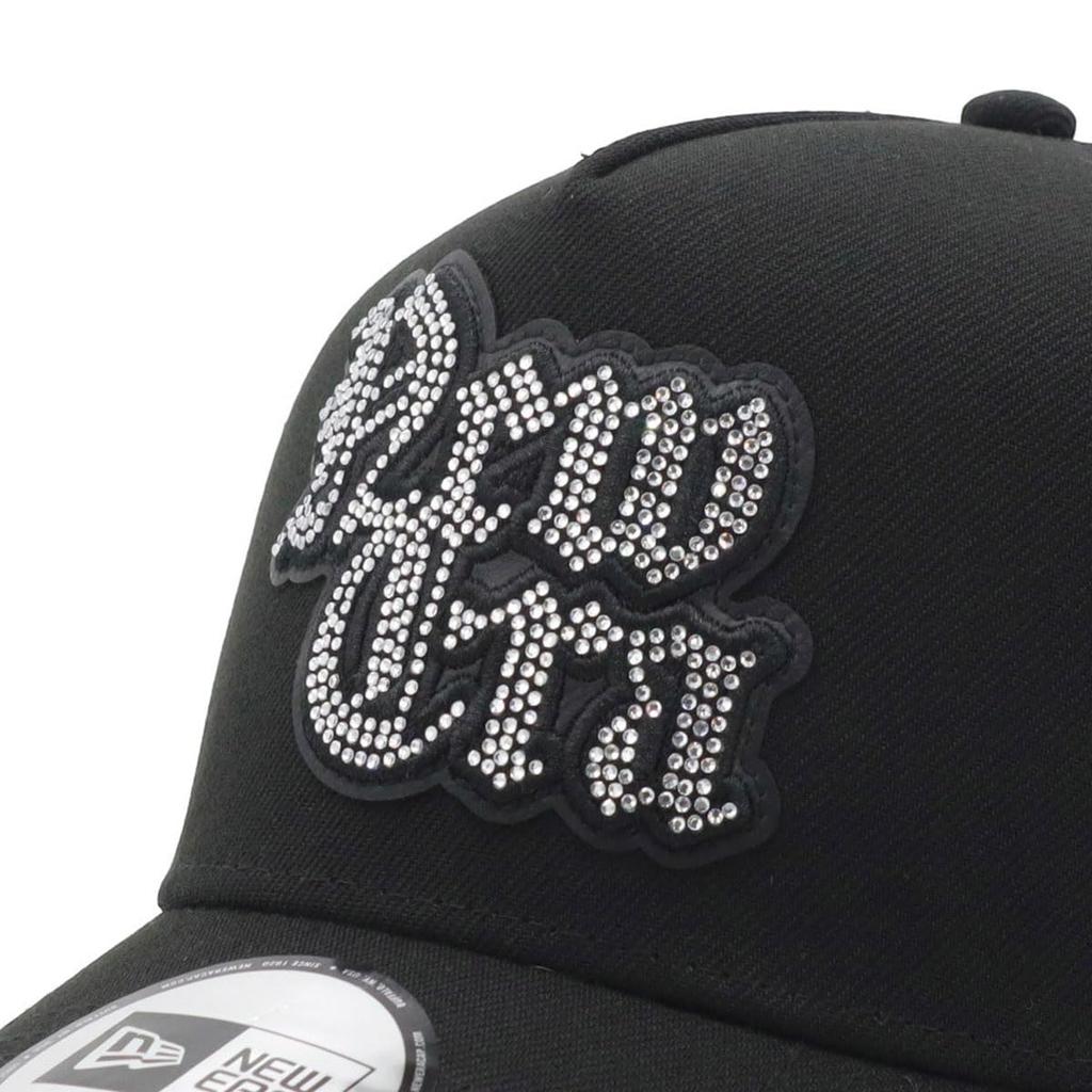 NEW ERA Cap Mesh Cap 9FORTY AFrame Trucker Cloth Strap 15206560 NER37C8561 black 9FORTYAFRAMETRUCKER Rhinestone ONSPOTZ Special Order Rhinestone
