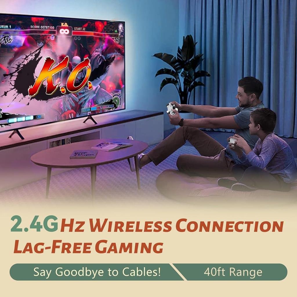 2026 Retro Gaming Console Pro 4K HDMI with 2000+ Built-in Classic Video Games 2 Wireless Controllers 64GB