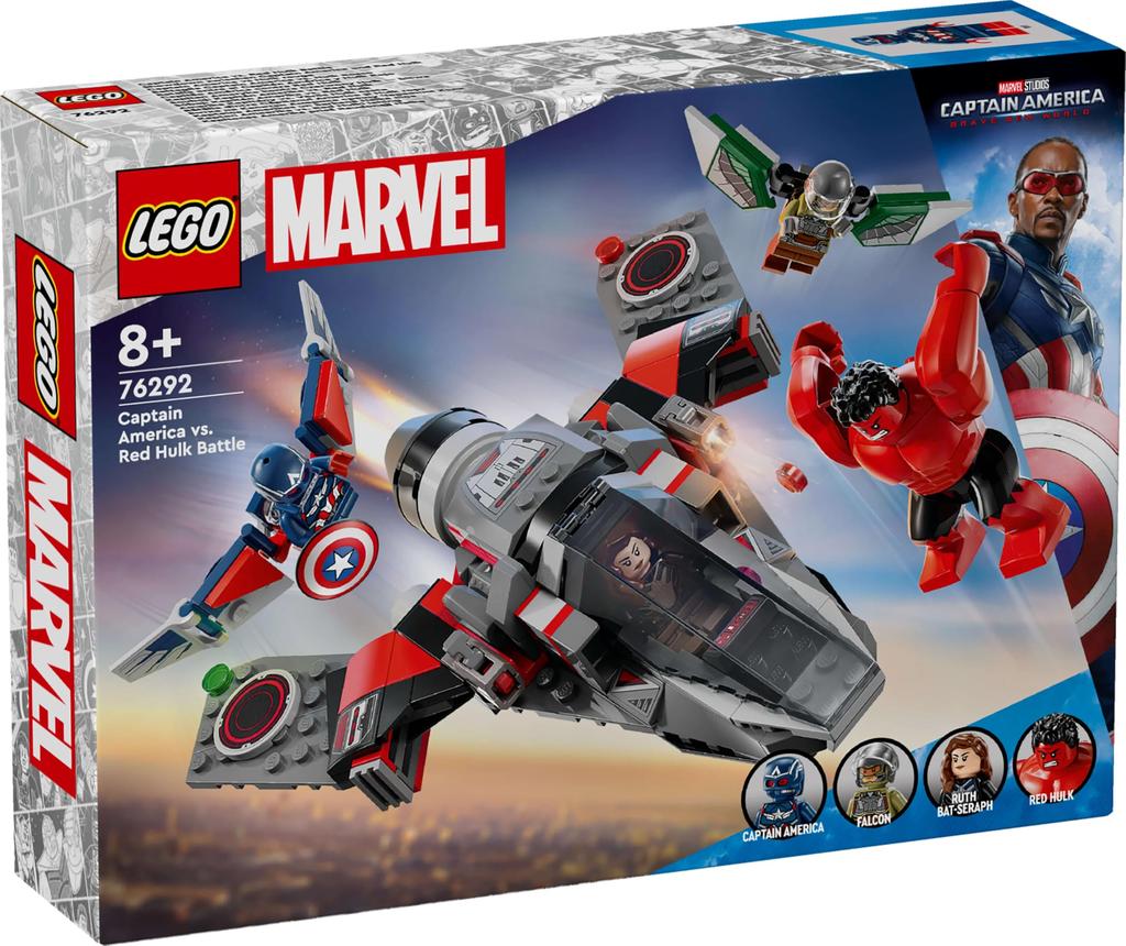 LEGO Marvel Captain America vs. Roter Hulk Kampfspielzeug - Geburtstagsgeschenk - Bausteine - Jungen, Mädchen, Kinder ab 8, 9, 10 Jahren - Grundschüler
