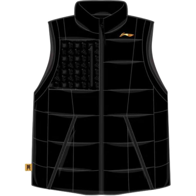 

Li-Ning Full Print Plaid Zip Stand Collar Comfortable Breathable Sleeveless Vest Men Vests Black AMRT073-1 M
