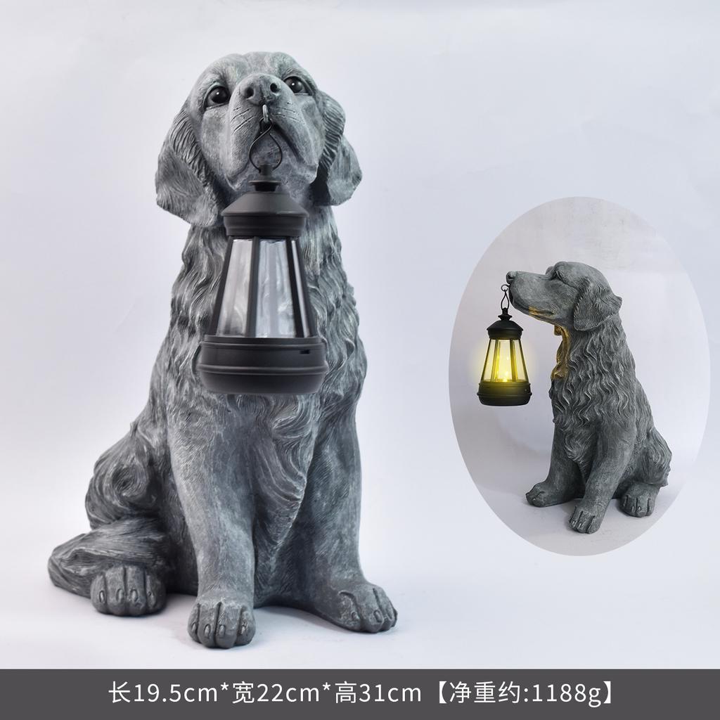 JYL TS/142,Simulation Dog Figurine Garden Decor Craft Solar Outdoor Light Animal Statue Night Lamp
