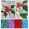 Partial Embroidery Beads Printed 9CT Flower Cross Stitch Kit Home Decor 30*35cm