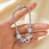 1 Women's Pan Family DIY Multi Element Bracelet with Diamond High Heels Peach Heart Pendant and Snake Bone Chain Bracelet