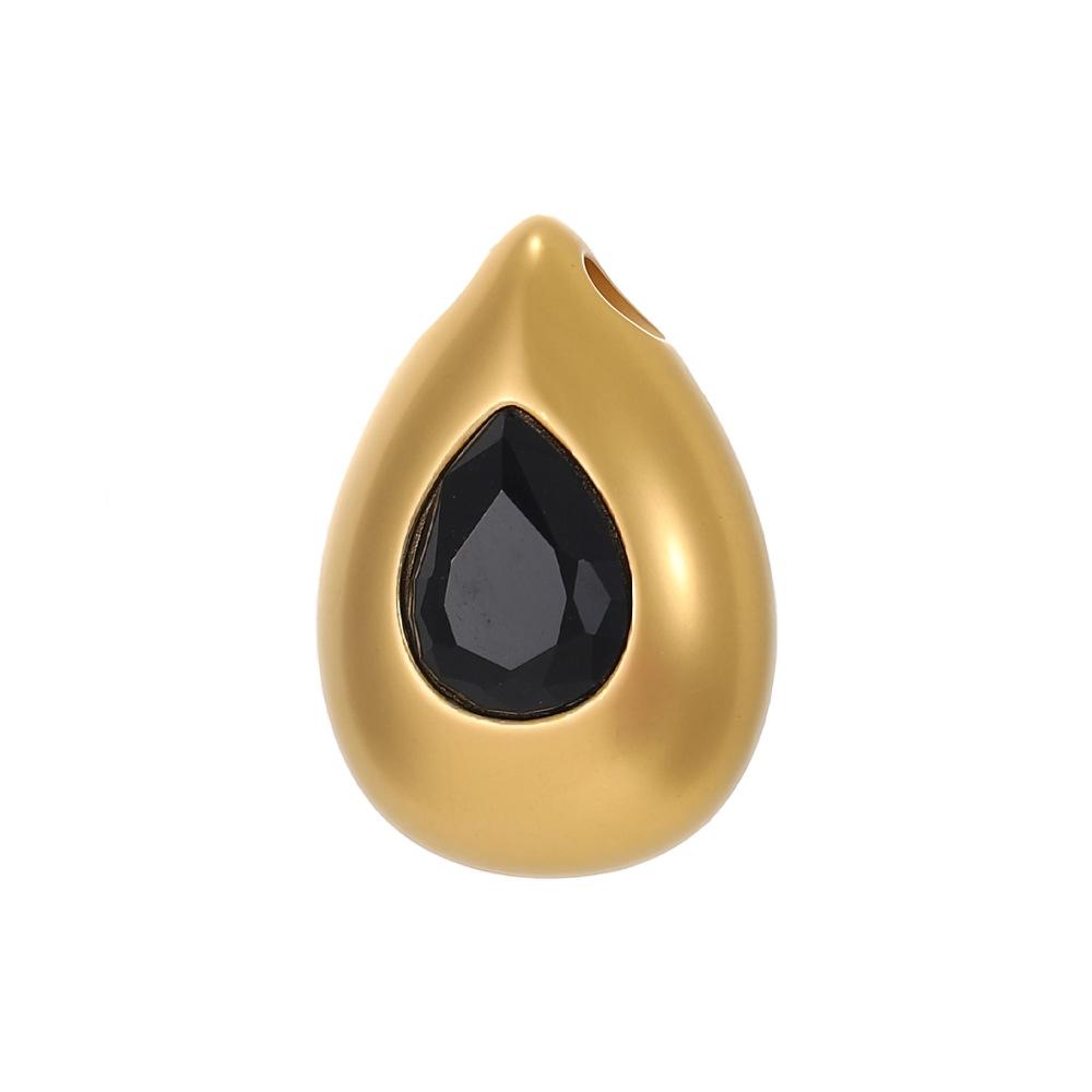 

1pc Zircon Inlay Waterdrop Pendant Charms Stainless Steel Pendants for Jewelry Making Accessries чёрный