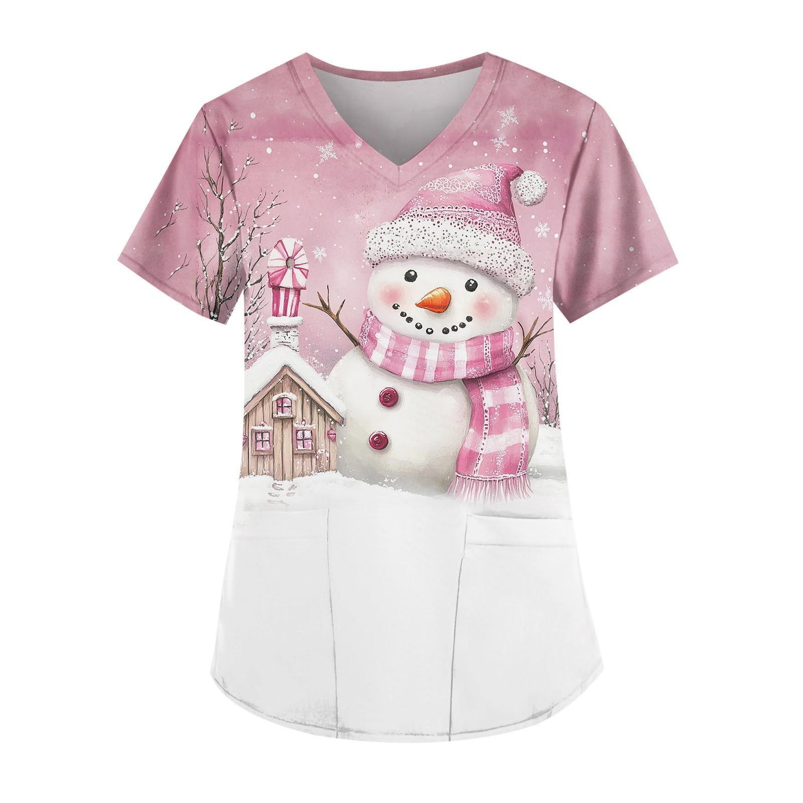 Женские модные повседневные топы с v-образным вырезом и защитная спецодежда с принтом — фото 7