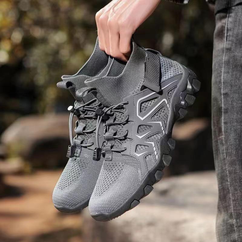 Men's Quick-Dry Lightweight High-Top Hiking Shoes, Breathable Mesh, Non-Slip Water Shoes