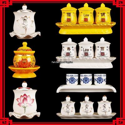 Keramische Opferbecher für Buddha, Guanyin und den Gott des Reichtums - Klein, Perfekt für Weihwasser und zum Anziehen von Reichtum.
