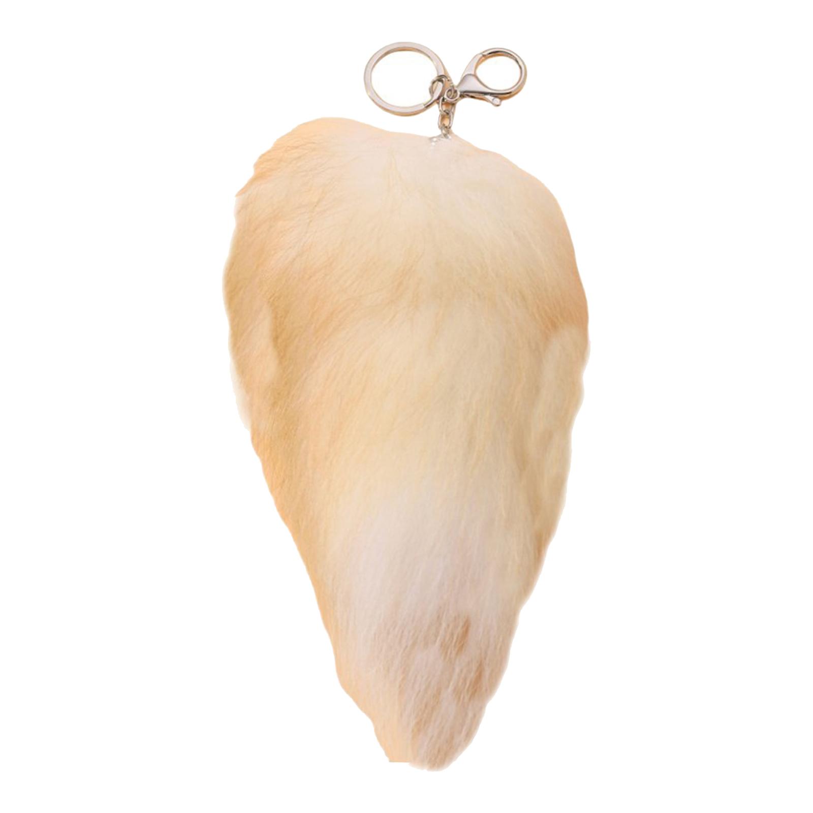 

Брелок в виде хвоста животного, плюшевые брелоки для косплея, меха, игрушечная машинка, подвеска, практичная бижутерия для сумок и рюкзаков жёлтый