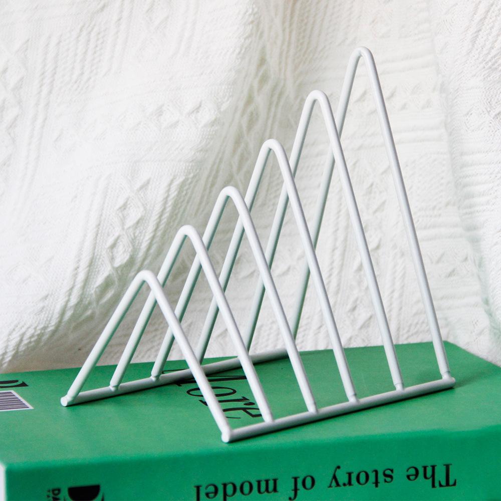 Creative Multifunction Geometric Storage Rack Simple Wrought Iron Organizer Tablet Book Newspaper Display Stand Holder Gifts