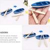 Home Decor 4 Sets Miniature Boat with Oars Resin Canoe Model Figurines Mini Nautical Ocean Beach Scene Ornament for DIY Micro Landscape Accessories
