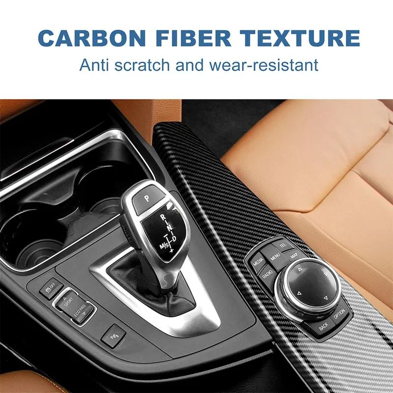 ABS Carbon Fiber Texture for BMW 3 4 Series 3GT F34 F30 F31 F32 F33 F36 2014 2018 320i Multimedia Panel Center Gear Shift Stick