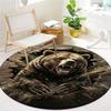 Racing Speed Bear Roar Round Area Rug,Carpet Rug for Living Room Bedroom Sofa Playroom Decor,Non-slip Floor Mat