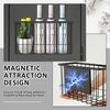 Magnetic Basket Organizer Black Mesh Holder Magnetic Book Shelf Strong Magnetic for Fridge Refrigerator Office File Foil Home