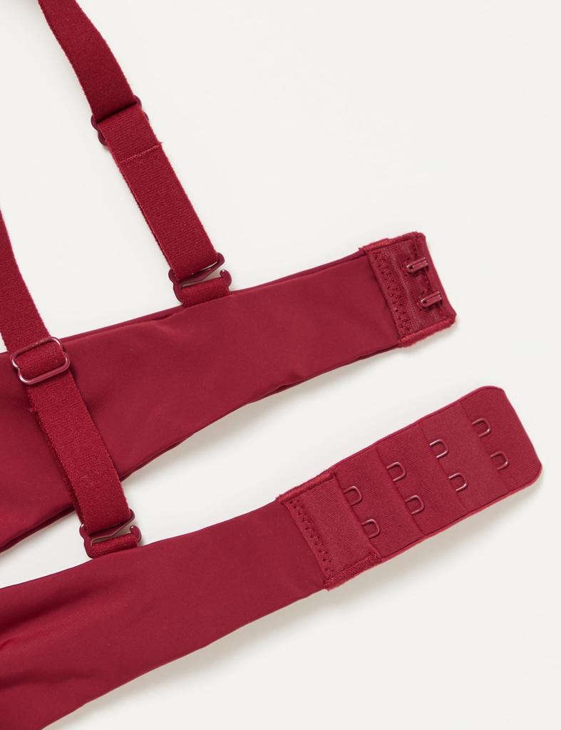 F70 [Amazon Essentials] 2er-Pack BH, 3/4-Cup, Mikrofaser, Damen, Schokolade/Rot,